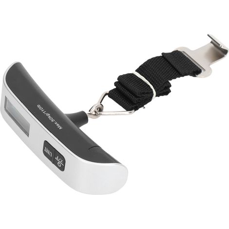 Tragbare Gepäckwaage, 50 kg, digitale Hänge-Gürtelwaage mit hintergrundbeleuchtetem LCD-Display für Koffer (1/5)