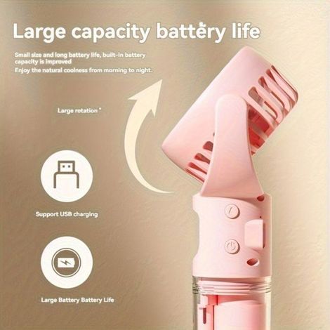 Ventilateur Brumisateur - 800 mAh - Rechargeable USB - Pour Intérieur et Extérieur - 1 Pièce (1/4)