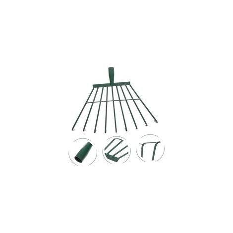 Handrechen für den Garten, Laubbesen aus grünem Eisen (1/4)
