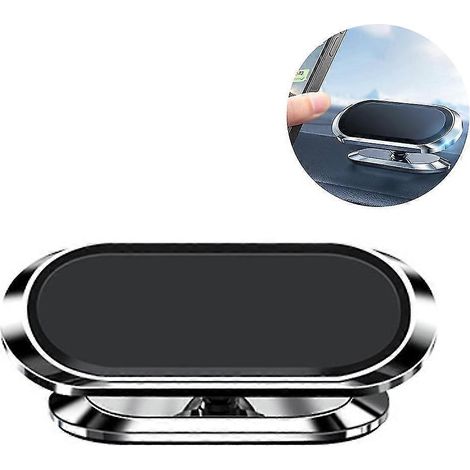 Magnetische Handyhalterung aus Metall fürs Auto, starke Magnethalterung, sekundenschnelles Anbringen und Abnehmen & 360°-Drehung am Armaturenbrett-Silver