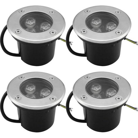 4 PACK 3W IP65 Spot LED Encastré Extérieur 270 Lumen Rond Led Terrasse Downlight Lampe D'éclairage De Jardin Extérieur, pour Jardin Chemin Cour Garage, Blanc Chaud (1/5)