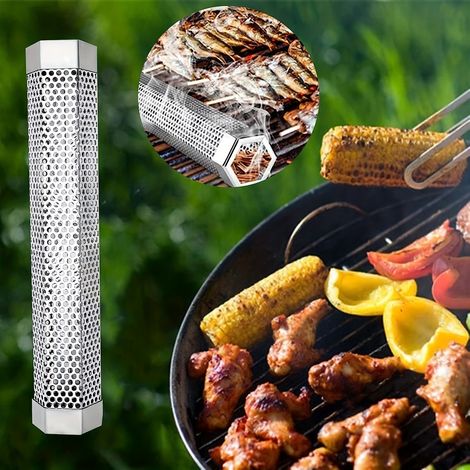 Tube fumoir en acier inoxydable – Tube BBQ de 12 pouces, boîte à fumage, fumoir à froid d'extérieur – Accessoire BBQ (1/5)