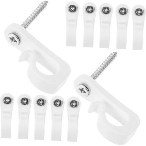 20 crochets à vis - plastique - blanc - pour mur et rangement (1/5)