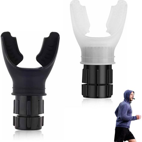 2 appareils d'entraînement respiratoire portables, appareil d'entraînement pulmonaire, appareil d'exercice respiratoire avec résistance réglable, améliore l'endurance musculaire (blanc et noir) (1/5)