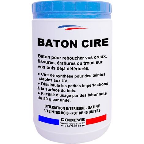 Baton Cire - - Codeve Bois - Chêne clair - Pour Le Rebouchage De Vos Petits Trous, Fissures, éraflures Ou Fentes. (1/3)