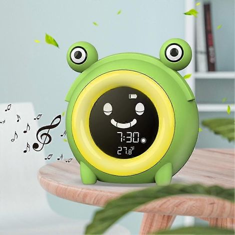 Réveil grenouille, veilleuse LED avec affichage de la température et fonction d'apprentissage du sommeil pour enfants (1/5)