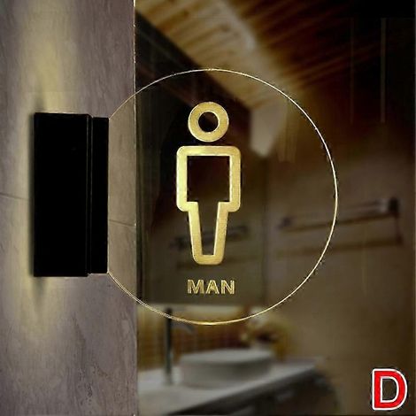 Panneau lumineux mural LED en acrylique pour toilettes rond pour la maison l'hôtel et le bureau. (1/5)