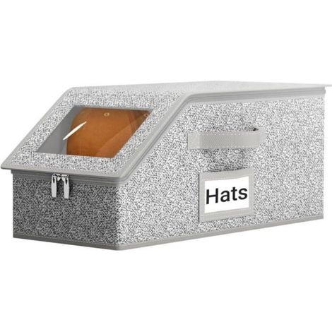 Organisateur À Chapeaux - 24 Casquettes - Empilable Avec Fenêtre Pvc - Pour Chambre Armoire Ou Voyage (1/5)
