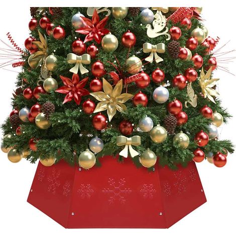 vidaXL Falda del árbol de Navidad roja Ø68x25 cm (1/5)