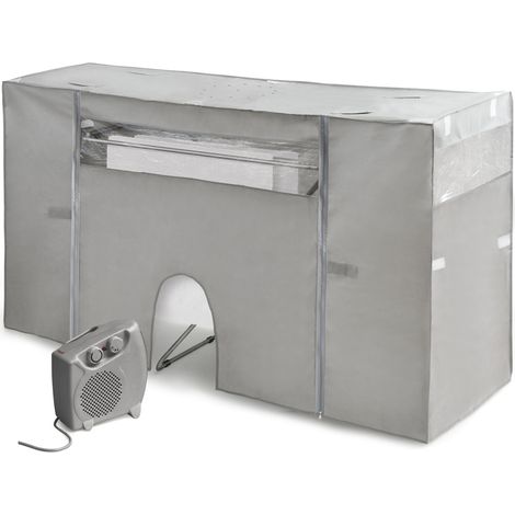 Rayen Wäscheleinenabdeckung mit Heizung Schnell trocknend Minimaler Verbrauch Ausziehbar Stecker Grau Maße: 105-180x56x106 cm, 1 Stück (1/5)