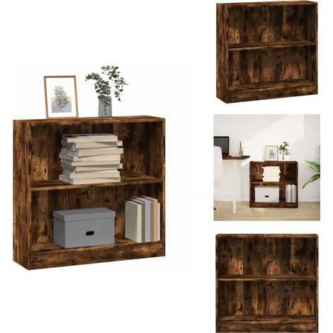 Bibliothèque chêne fumé 80x24x76 cm bois d'ingénierie - Bibliothèque - Bibliothèques - Étagère - Armoire De Rangement (1/5)