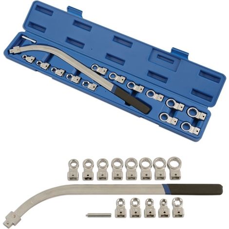 Chiave per puleggia/tendicinghia con adattatori intercambiabili set 15 pz