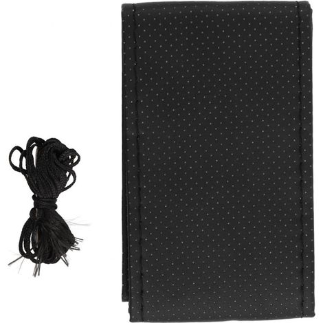 Housse de volant cousue main avec fil à aiguille noir pour voiture ou camion (1/5)