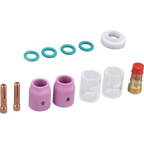 Lot de 12 accessoires soudure TIG lentille de gaz verre buse céramique mandrin pour torche WP-17/18/26 (1/5)