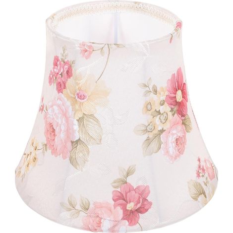Abat Jour Lampe sur Pied en Tissu Blanc Motif Délicat, Housse de Lampe de Bureau pour Maison et Hôtel, Protection des Yeux et Lumière Douce (1/5)