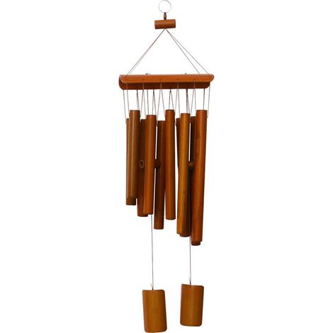 Carillon éolien en bambou, 10 tubes sonores en bambou, 60 cm, cadeau en bois, décoration de jardin