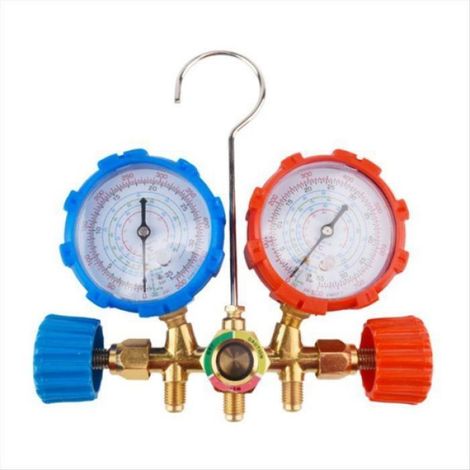 Manomètre De Pression Pour Climatisation - Ensemble De Manomètres R134A - Compatible R22 R410A R32 - Pour Maintenance CVC Automobile Et Professionnelle - Lot De 1 (1/5)