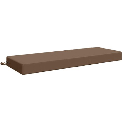 Coussin d'assise d'extérieur 100 % polyester Taupe 120 x 40 x 10 cm (1/5)
