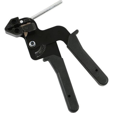 Tendeur de Serre-câbles, 210 X 120 X 12 Mm Metal Tie Gun, pour Verrouiller et Couper les Serre-câbles en Acier Inoxydable, Noir (1/5)