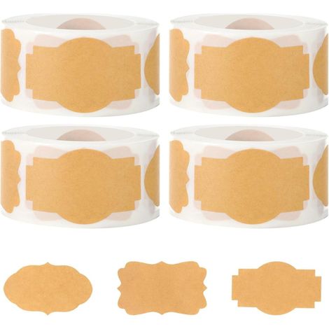 1000 Pièces Étiquettes Confiture, 3 Styles Autocollants de Pot Autocollant D'étiquette de Fruits Inscriptible pour Bouteilles de Confiture Travaux Manuels Emballages Cadeaux (4 Rouleaux) (1/5)
