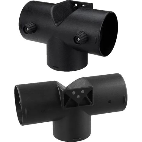 Adaptateur à trois voies pour air chaud, entrée et sortie de 75 mm, construction en PVC durable, 2PCS (1/2)