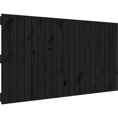 Tête de lit accessoire couchage chambre à coucher meuble murale style palette 127,5 x 3 x 60 cm bois massif noir TDL0202544