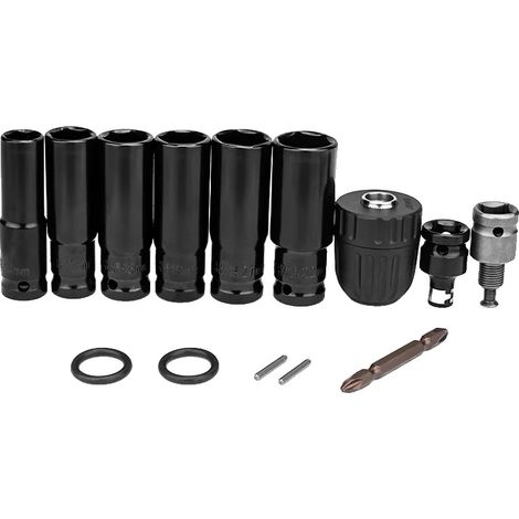 Kit d'adaptateurs de douilles pour clé à chocs électrique, ensemble en métal durable, compatibilité polyvalente, Comme indiqué (1/2)
