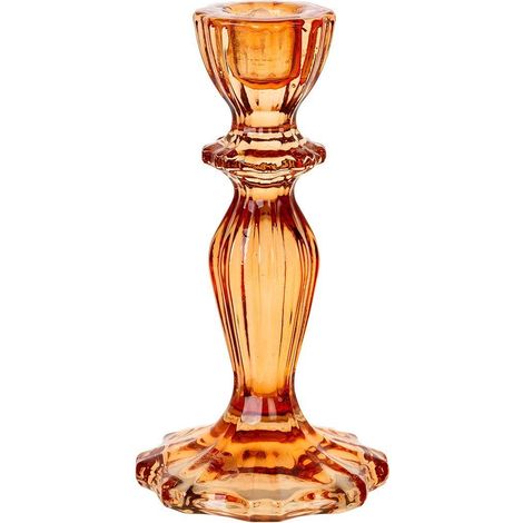 Bougeoir en Verre Orange Bougeoir Conique décoratif pour Les Repas à l'intérieur ou à l'extérieur, décorations élégantes pour Le dîner, Anniversaire, Jardin, Mariage, Noël, décoration de la Maison (1/2)
