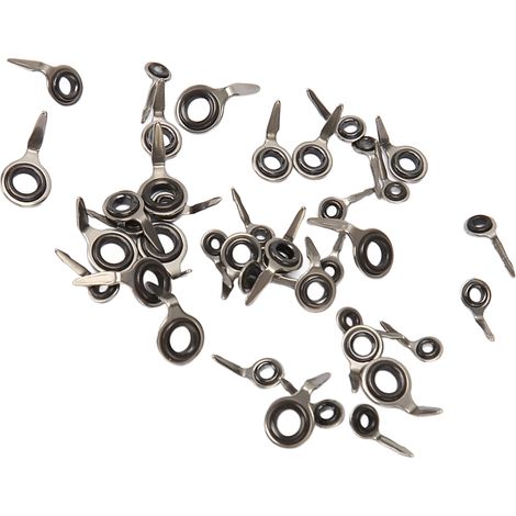 Kit de réparation de scion de canne à pêche en acier inoxydable (40 pièces), anneaux de guidage en céramique, kit de remplacement pour eau douce et eau salée, blanc et noir. (1/5)