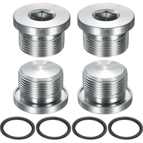4Pcs Bouchon À Embout Hexagonal Intérieur M26x1.5, Bouchon Fileté En Acier Au Carbone Universel Avec Joint Torique Noir Pour Fermer Les Évacuations (1/5)
