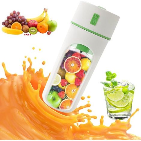 Slow Juicer – Zentrifugalentsafter – Entsafter – 300 ml Zentrifugalentsafter – USB-Aufladung (1200 mAh) – Hohe Geschwindigkeit – Umweltfreundlich – Inklusive Strohhalm und Ladekabel (1/5)
