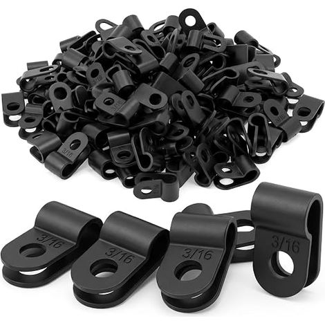 Attache de Câble Type R 4.8mm – Clip de Fixation en Nylon Noir pour Organisation de Fils Électriques, Câbles et PC – Serre-Câble pour Gestion de Bureau et Maison (1/5)