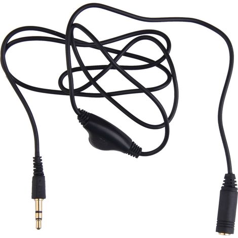 Câble audio de remplacement, câble de contrôle du volume pour écouteurs, adaptateur audio stéréo mâle vers femelle 3,5 mm (noir) (1/4)