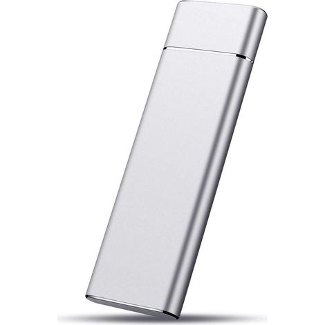 Hard Drive Enclosure, M.2 NGFF USB C SSD Enclosure USB3.0 5Gbps High Speed Transfer USB 3.1 10Gbps Type C Metal External Hard Drive Case for Win 7 10 for iOS(argent) (1/5)