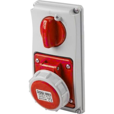 Presa interbloccata verticale con sezionatore, ad incasso, 380V, 5 poli, 32A, IP67 - Rosi 19.3432R6-I (1/2)