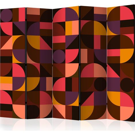 Paravento - Geometric Mosaic (Red) II [Room Dividers] - 225x172 (1/4)