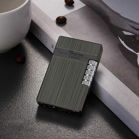 Briquet Langsheng en acier, gonflable, à flamme ouverte, avec disque de meulage latéral en métal, cadeau pour homme - ZZ1 (1/2)