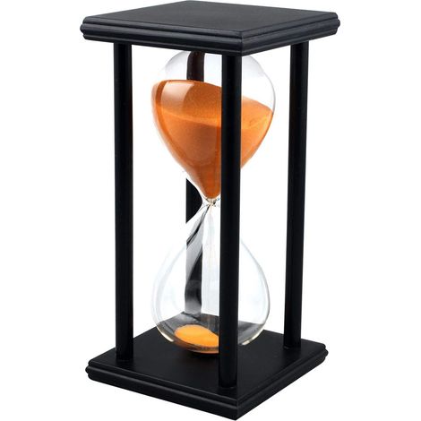 60-Minuten-Sanduhr – dekorativer Timer aus Holz/Orange, für Büro/Wohnzimmer/Party/Weihnachten