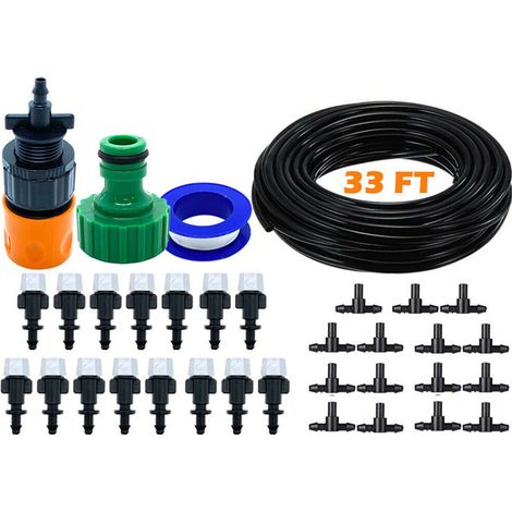 Système d'irrigation goutte à goutte de 10 mètres, kit de tuyau d'arrosage automatique pour jardins botaniques, mini-arroseur, robinet pour plantes en pot (1/5)