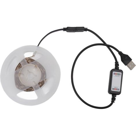 Ortviai Bande LED RGB 5 m avec Contrôle Bluetooth par App et Alimentation USB 5 V – Ruban Lumineux Flexible 5050 (1/5)