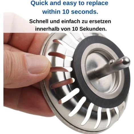 Set mit 5 Dichtungen für Küchenspülen-Ablaufstopfen, Ersatzdichtung für Spülbeckenzubehör, Gummidichtung für Abflusssieb, 54 mm Außendurchmesser, 32 mm Innendurchmesser (1/4)