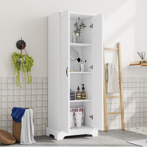 Armadio bagno doppia anta MDF 56x40x170 cm OKMYHOME (1/5)
