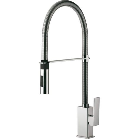 Miscelatore lavello cucina Elle con canna orientabile in ottone (1/2)