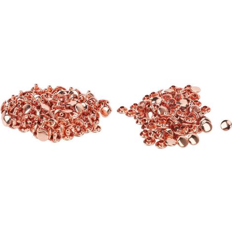 100 Pièces Clous Rivets Métal Rose Or Lustré Haute Dureté pour Maroquinerie DIY Ceintures 8x6mm (1/5)