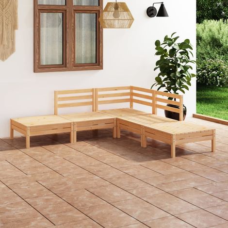 Juego de muebles de jardín 5 piezas madera maciza pino vidaXL (1/5)