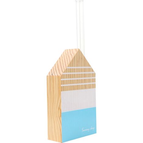 Petit inséreur de fleurs en verre pour tubes à essai en bois, décoration de bureau (TT-06 anglais)