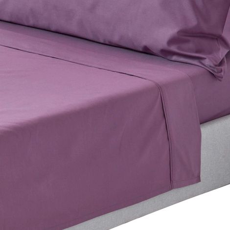 HOMESCAPES Grape Egyptian Cotton Flat Sheet 200 Thread Count, Single - Grape (1/5)