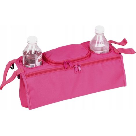 Organizador para cochecito de beb茅, bolsa doble ancha rosa