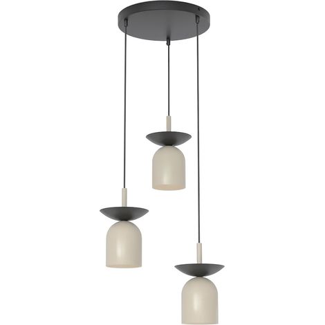 Lampada a sospensione EGO beige/nera 3xE14 10W Emibig (1/5)