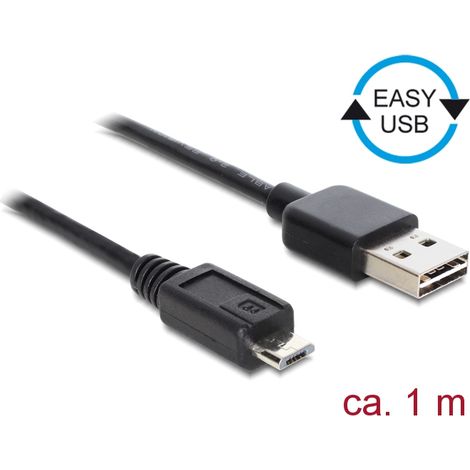 Delock cable easy-usb 2.0-a male  usb 2.0 micro-b male 1 m